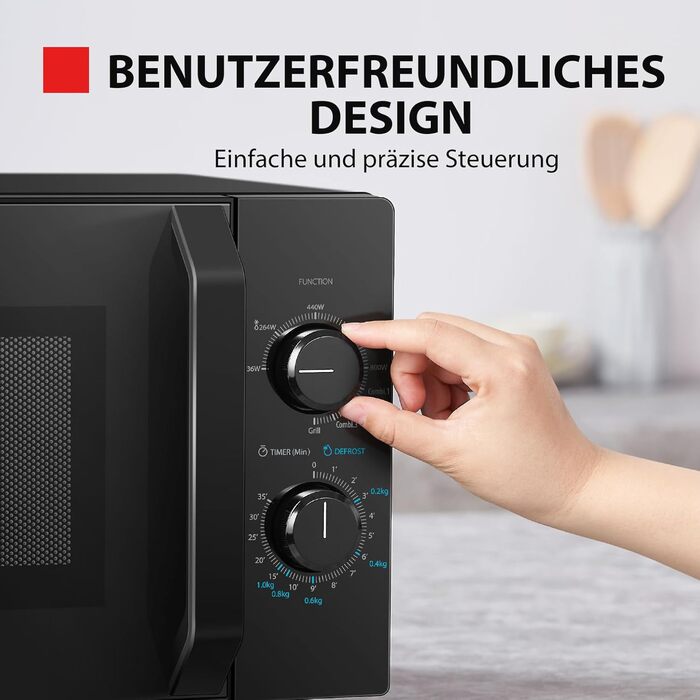 Мікрохвильова піч Toshiba MW2-MM20PF(BK) 20L, 800W, Чорна