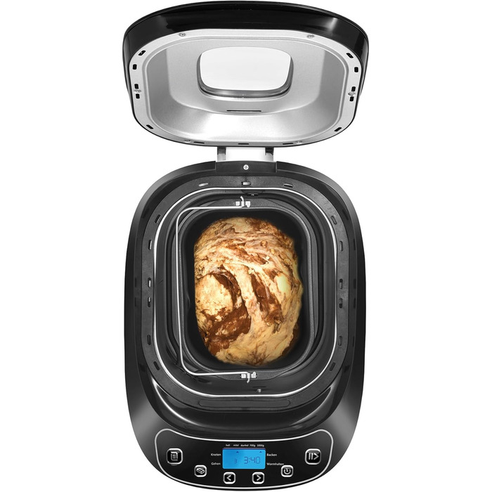 Хлібопекарня Unold 68010 Backmeister Design: чорно-біла, 1.0 кг, 12 програм, LCD-дисплей