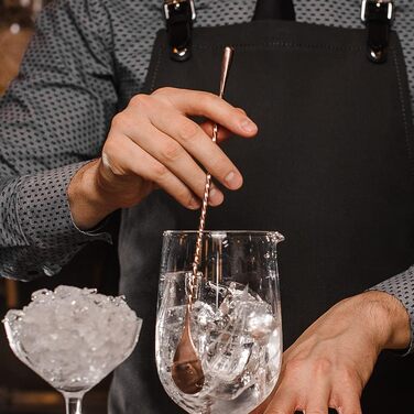 Якісний барний мішалка для коктейлів YFWOOD з нержавіючої сталі, довга ручка, спіральний дизайн, ідеально для барменів та дому