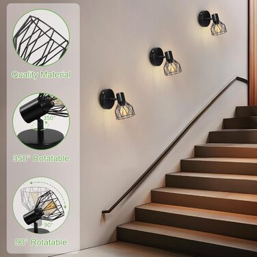 LED настінний світильник Kimjo з таймером, 2 шт., чорний, з акумулятором, диммування, E14, для спальні/вітальні