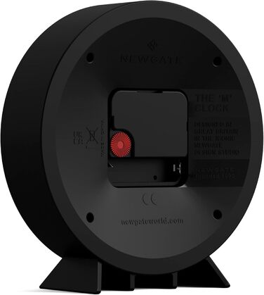 NEWGATE® M Mantel Clock for Fireplace Inserts, Silent, No Ticking, Modern Mantel Clock, Small Mantel Clock, Railroad Dial, Black