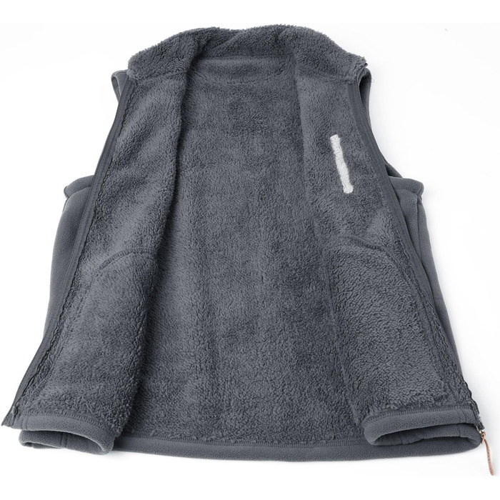 Чоловічий флісовий жилет з високим коміром для активного відпочинку, теплий зимовий жилет, чоловічий жилет з кишенями на блискавці, з підкладкою (сірий, 3XL)