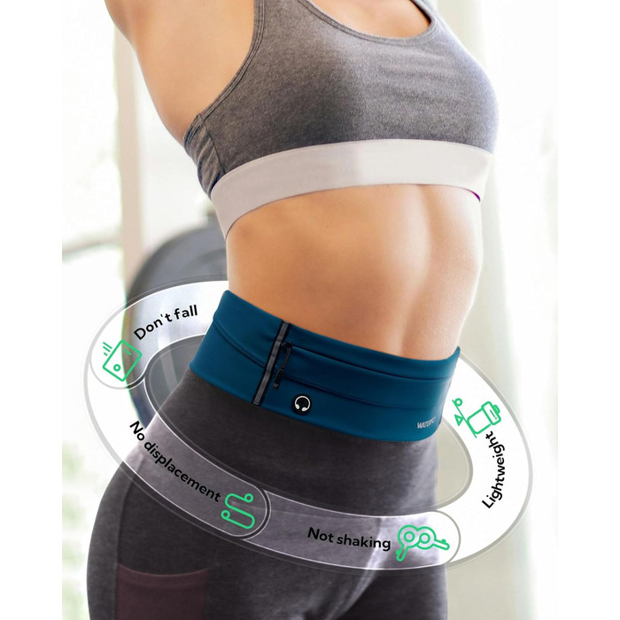 Водонепроникний поясний ремінь для телефону WATERFLY - спортивна сумка для бігу, джогінгу, фітнесу (Dunkelblau)