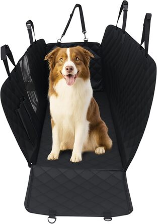 Захист для заднього сидіння автомобіля для собак, водовідштовхувальний, неслизький, з боковинами та віконцем, 137 x 147 см