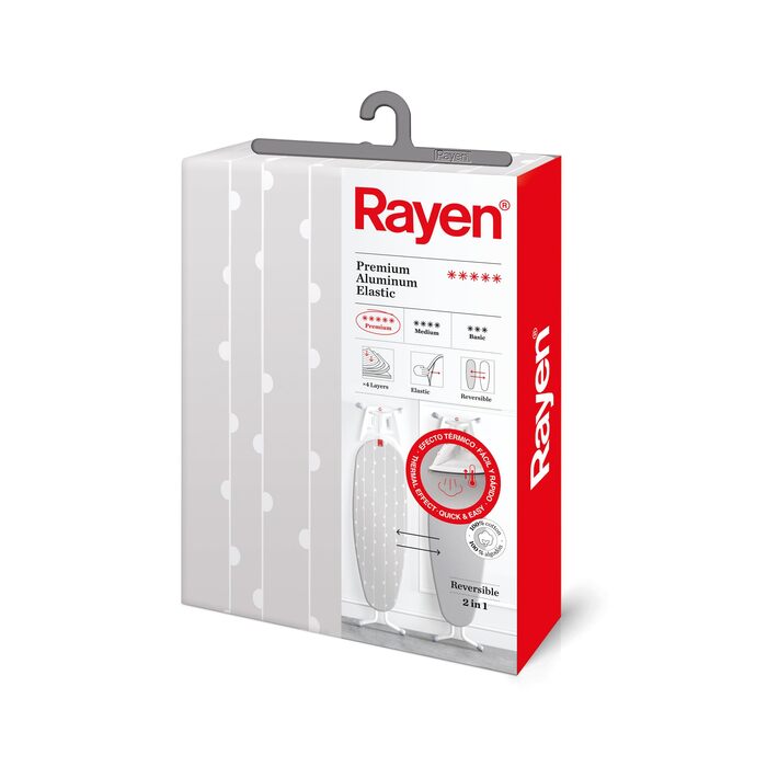 Глянцевий чохол для прасувальної дошки Rayen Premium XXL, 150 x 55 см, двосторонній, з титановою якістю
