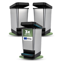 Нівалідний відро для сміття 45л з педаллю - сталевий відро для сміття з кришкою для кухні та інших приміщень