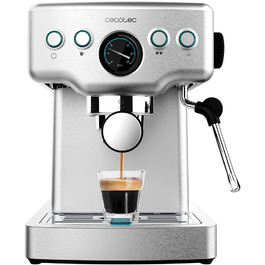 Еспресо-машина Cecotec Barista Power Mini, 1465 Вт, 20 бар, з манометром, термоблоком, поворотною паровою насадкою, подвійним носиком і резервуаром 1,8 л