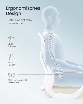 Офісний стіл SONGMICS, ергономічне крісло з сіткою, з підтримкою попереку, регульована спинка та підголівник, для дому та офісу, OBN041B01 (пісочний беж)