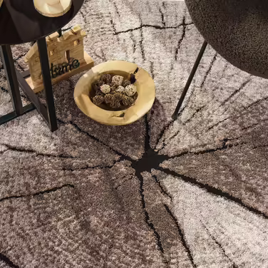 Дизайнерський килим Paco Home для вітальні, круглий, імітація деревини, натуральний, сірий, коричневий, бежевий, Ø160 см