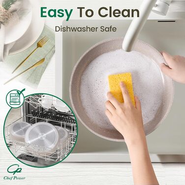 Набір посуду Chef Power Keramik 19 предметів, Мокка-Тауп: антипригарне, для індукції, посудомийна машина, духовка, для кемпінгу