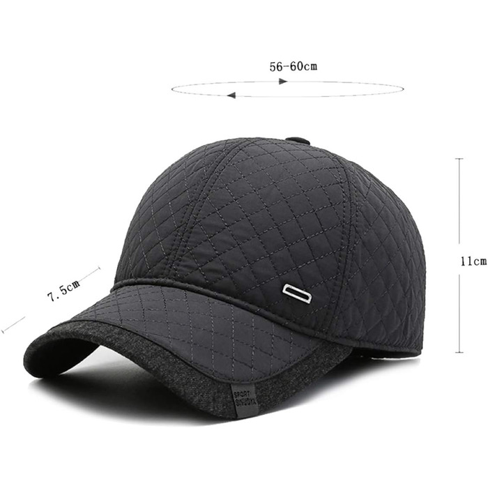 Спортивна зимова бейсболка з відкидною часткою для чоловіків. Шкіряна шапка з навушниками, зимова шапка, кепка, універсальний розмір, сірий колір