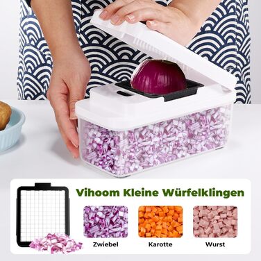 Набір для нарізки овочів 2-в-1: спіралі, кубики, слайси. Нарізник для овочів, фруктів, зелені. Змінні леза для моркви, картоплі, огірка.