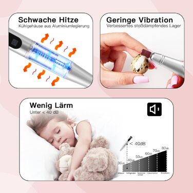 Електричний набір для манікюру та педикюру 12 в 1 бездротовий для гелевих, акрилових та натуральних нігтів (сірий)