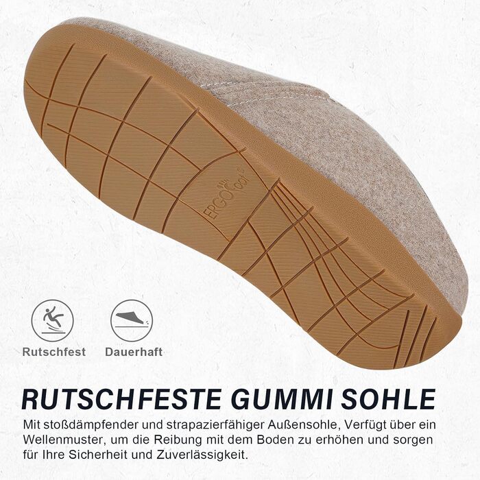Ортопедичні войлочні капці ERGOfoot для жінок та чоловіків, розмір 40 EU, колір абрикосовий