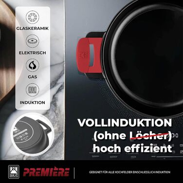 Набір посуду BRA Premiere 9-ти частинний з антипригарним покриттям, з алюмінію, знімні ручки, PFOA-free, для всіх типів плит та духовок