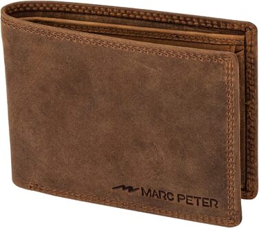 Marc Peter® Genuine Leather Wallet Hanover | Wallet for Men with RFID Protection | Large 10 Compartments Card Holder | Vintage Brown Portemonnaie