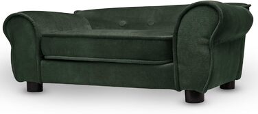 Диванчик для домашніх тварин MG Design, темно-зелений, стабільний, м'який, легко чиститься, для собак та котів, готовий до використання, W12