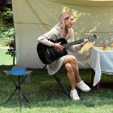 Складний стілець Portal з кишенею: легкий, для риболовлі, кемпінгу, піших прогулянок (синій)