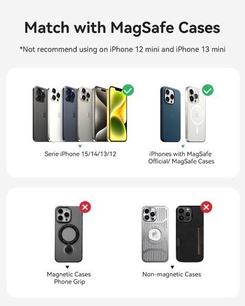 Power Bank Kuulaa Ultra Slim 5000 mAh з MagSafe, Type-C 20W, Швидка зарядка, 7.2 мм, для iPhone 16/15/14/13/12, чорний