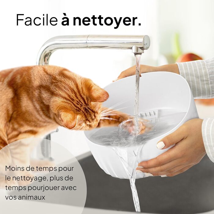 PrettyPaw фонтанчик для котів Aqua Flow Pro (білий) – тихий, BPA-free, 3л з LED та фільтром з активованого вугілля