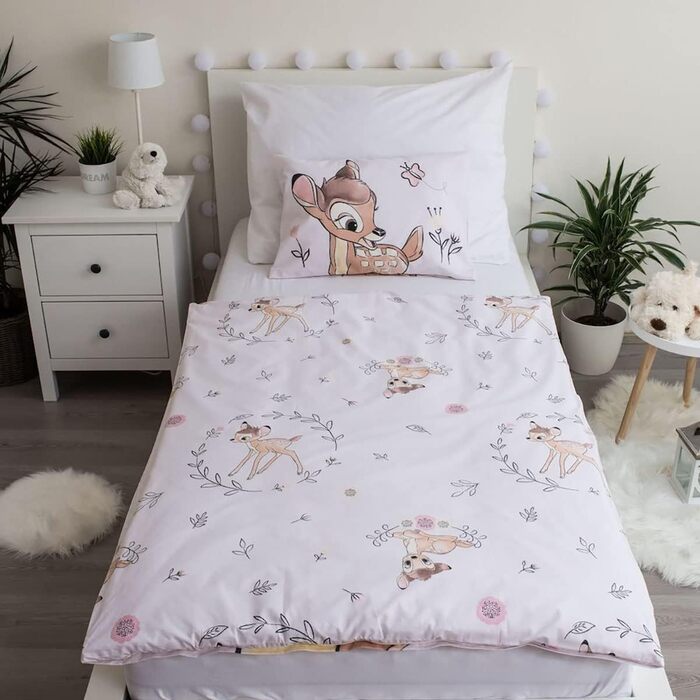 Бетлівка Disney Bambi для малюків, 100% бавовна, комплект: простирадло 100 x 135 см + наволочка 40 x 60 см