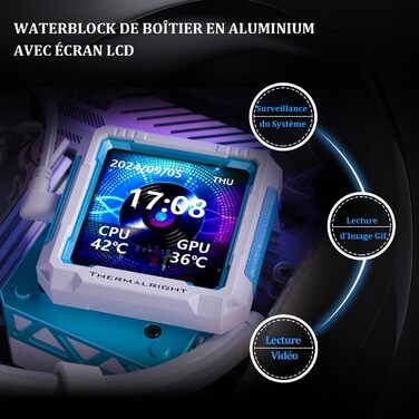 Система водяного охолодження TR FW PRO 360 ARGB AIO з IPS LCD дисплеєм 320x320, сумісна з AM5 та Intel 1700/1851, висока продуктивність, 2.73