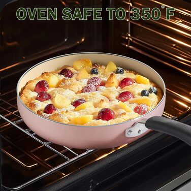 Набір посуду Cook N Home: 10 предметів, антипригарне покриття, кераміка, рожевий