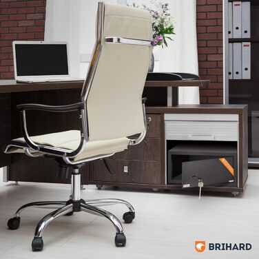 Сейф для бізнесу Brihard Business XL Tresor з ключовим замком, 50x35x36 см, сірий титан (для ноутбука 20x43x35 см)