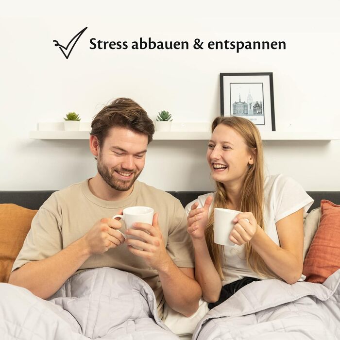 Важка ковдра Ella 200x200 см 13 кг – антистресова терапевтична ковдра з 100% бавовни для глибокого сну та релаксації, для чоловіків і жінок вагою 75-110 кг
