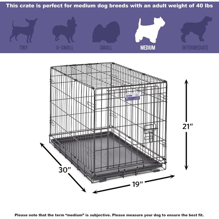 Кія для собак Midwest Homes iCrate Modell 1530, чорний, 77x49x54 см, з піддоном, перегородкою та захистом для підлоги
