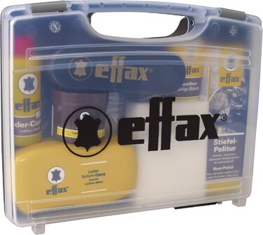 Effax Leather Care Case with Boot Polish, Leather Grip, Balsam, Leather Combi
