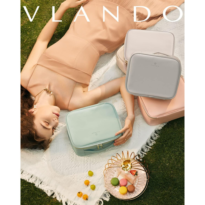 Чемоданчик для косметики Vlando, дорожній, великий, водонепроникний, для жінок, чоловіків, дівчаток, синій, з організатором
