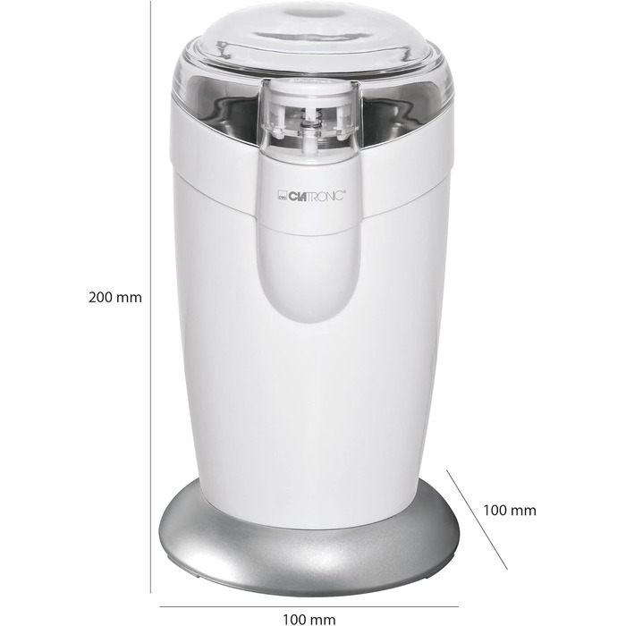 Електрична кавомолка Clatronic KSW 3306 біла | З нержавіючої сталі | 120 Вт | 40 г