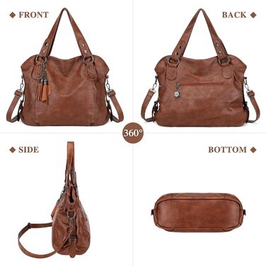 Сумка жіноча VINBAGGE з PU шкіри, шопер, коричнева (G-braun) для офісу та на кожен день