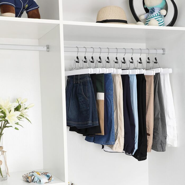 12 дерев'яних вішалок для штанів SONGMICS, вішалки для штанів, антиковзаючі, поворотні на 360 градусів, CRW007-12