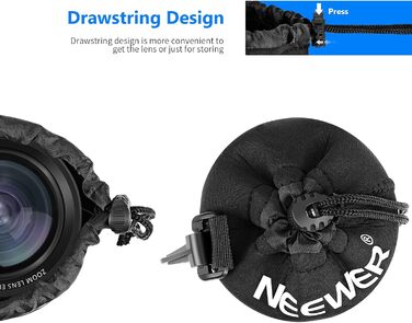 Чохол для об'єктивів Neewer 4 шт. з товстим неопреновим захистом для об'єктивів DSLR-камер (Сумісний з Canon, Nikon, Sony, Olympus, Panasonic). Розміри: Малий, Середній, Великий, XL
