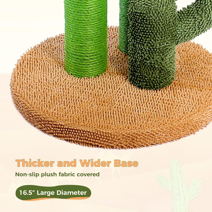 Kratzbaum Kaktus, creative cat tree design, 3-post set, green, - 42 * 68.5cm, AY405-HZ--66GN-B (L, Brown)