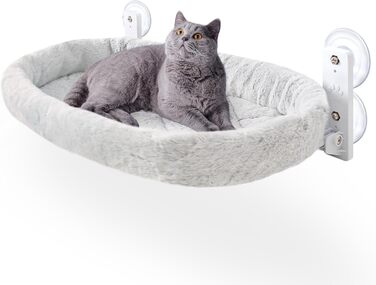 GUUSII Cat Window Perch - Cat Bed, Window Hammock, Cat Hammock, Cat Window Seat, Cat Window Lounger, Foldable Cat Window Bed, Cat Window Hammock Bed - Up to 18kg (Gray, M)