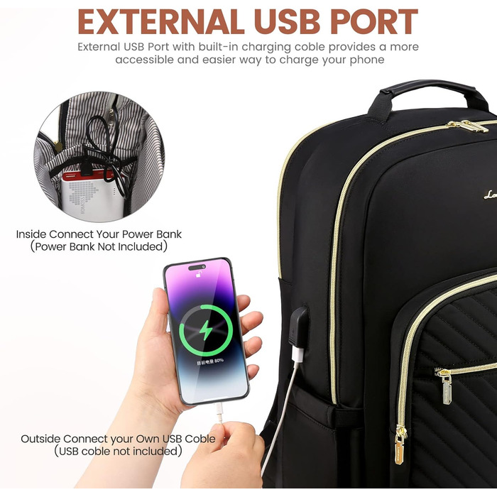 LOVEVOOK Рюкзак для жінок, великий, 15.6