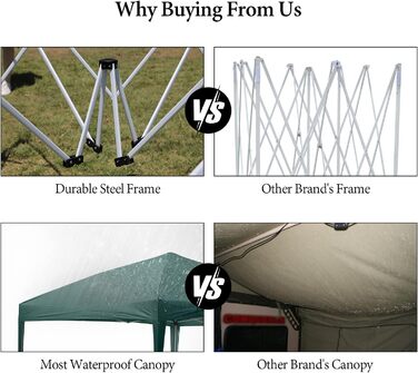 CLIPOP Pop-Up Pavilion 3 x 3 m, Outdoor Folding Pavilion with 4 Side Walls and Carry Bag, UV Protection Garden Pavilion for Wedding, Outdoor, Camping, Beach (Green)