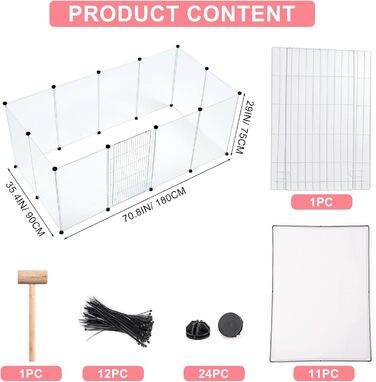 Клітка-загон для дрібних тварин Brian & Dany, 12 панелей, 180x90x75 см