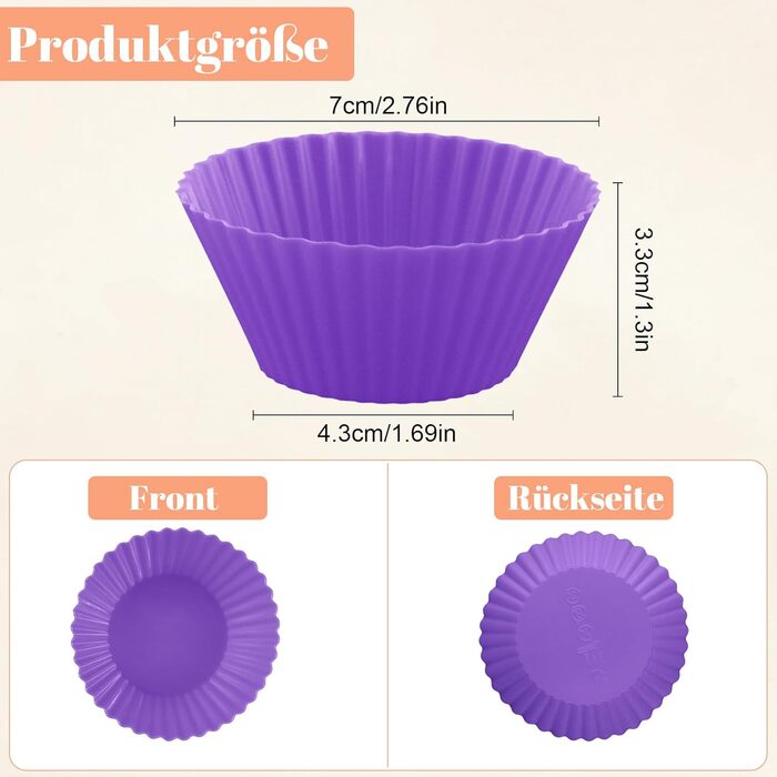 28 Формочки для мафінів з силікону, 6 типів, багаторазові, антипригарні, для випічки, кольорові