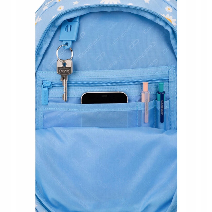 Шкільний багатокамерний рюкзак CoolPack (білий, синій, жовтий), 21 л