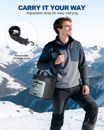 Чорна ізольована сумка-холодильник 24L для пікніків, пляжу, кемпінгу та транспортування продуктів