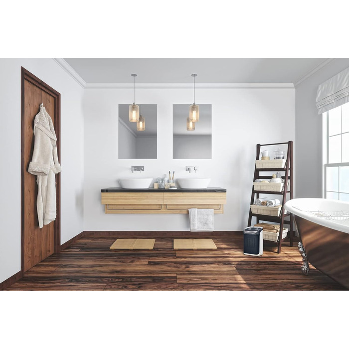 Електричний обігрівач Rowenta Instant Comfort Aqua SO6510F2: тихий, 1200-2400W, 2 режими, для ванної кімнати, сірий