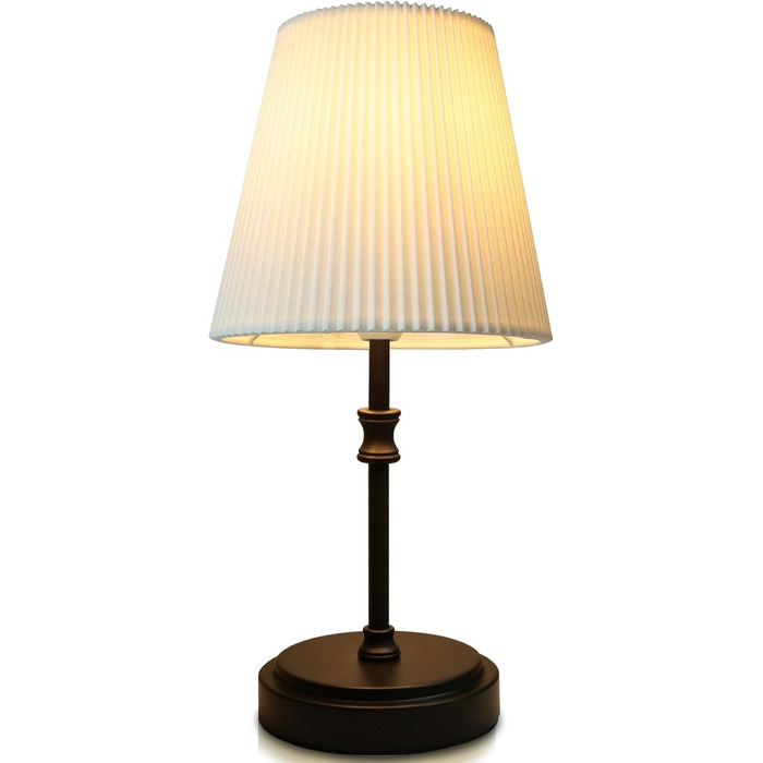 Торшер на тумбочку з сенсорним керуванням, регульована яскравість, 31.5 см, ретро-дизайн, чорний. Ідеальний подарунок на Новий Рік та Різдво