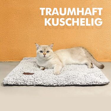 Килимок-лежанка для котів на підвіконня з підігрівом, 90 x 28 см, бежевий