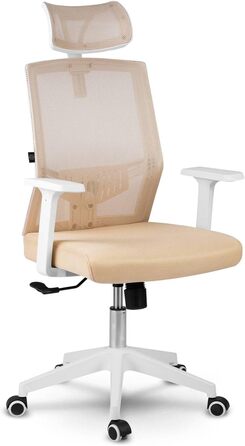 Офісний стіл Rotar - ергономічне крісло для офісу з регулюванням висоти, зручне та практичне, з дихаючою тканиною, стабільна конструкція, 67 x 65 x 125 см, колір бежевий