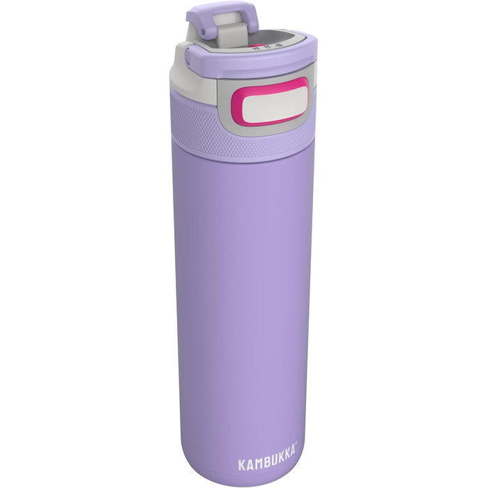 Kambukka Stainless Steel Water Bottle - Insulated Thermos with Snapclean Lid - Dishwasher Safe, Easy Grip (600ml, Digital Lavender)
