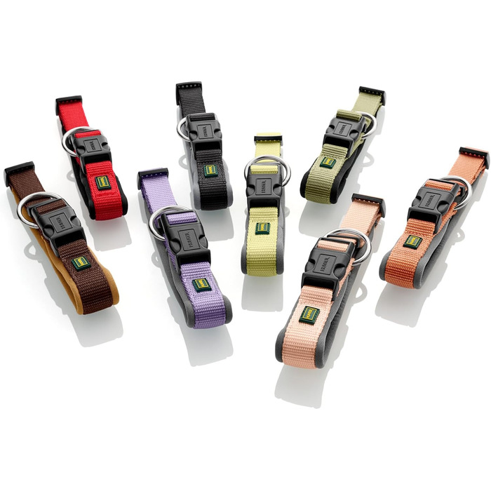 Нашийник для собак HUNTER Neopren Vario Plus, червоно-чорний, L-XL/2,5, міцний нейлон, м'яка неопренова підкладка, регульований, з поглиначем ривка, зручний, легкий у догляді